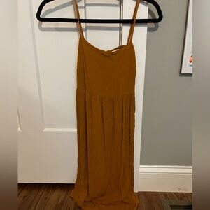 open back mustard yellow tank top dress from wild fable